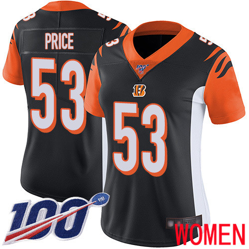 Cincinnati Bengals Limited Black Women Billy Price Home Jersey NFL Footballl #53 100th Season Vapor Untouchable->youth nfl jersey->Youth Jersey